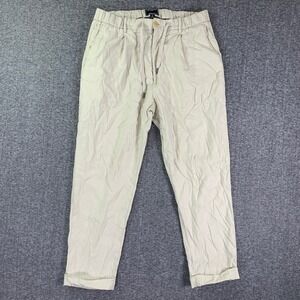 Todd Snyder Linen Pants Men Medium Beige Pleated Drawstring Beach Old Money